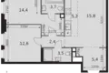 Квартира 3 комнаты 63 м² Москва, Россия