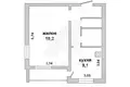 Wohnung 1 zimmer 41 m² Muchaviecki sielski Saviet, Belarus