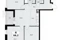 4 room apartment 66 m² Moscow, Russia