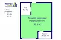 1 room apartment 37 m² Minsk, Belarus