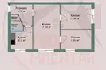 Mieszkanie 3 pokoi 52 m² Borysów, Białoruś