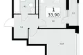 Appartement 1 chambre 34 m² Postnikovo, Fédération de Russie
