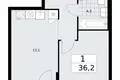 Mieszkanie 1 pokój 36 m² Troick, Rosja