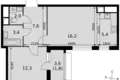 Mieszkanie 2 pokoi 49 m² Razvilka, Rosja