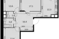 Квартира 3 комнаты 80 м² Развилка, Россия