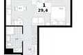 Квартира 1 комната 29 м² район Коммунарка, Россия