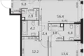 Квартира 3 комнаты 74 м² Москва, Россия