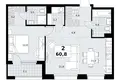 Mieszkanie 2 pokoi 61 m² Kommunarka, Rosja