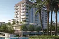 Residential complex New residence Bayline & Avonlea with swimming pools and a park close to a highway and a marina, Port Rashid, Dubai, UAE