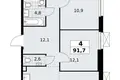 Квартира 4 комнаты 92 м² Юго-Западный административный округ, Россия