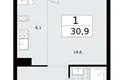 Mieszkanie 1 pokój 31 m² Troick, Rosja