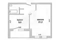 Квартира 1 комната 39 м² Мухавецкий сельский Совет, Беларусь
