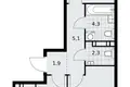 2 room apartment 51 m² poselenie Sosenskoe, Russia