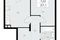 1 room apartment 37 m² poselenie Sosenskoe, Russia