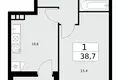 Appartement 1 chambre 39 m² poselenie Sosenskoe, Fédération de Russie