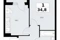 Квартира 1 комната 35 м² район Троицк, Россия