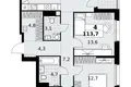 Mieszkanie 4 pokoi 114 m² Kommunarka, Rosja