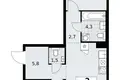 2 room apartment 58 m² Troitsk, Russia
