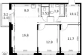 Wohnung 3 zimmer 69 m² Sapronovo, Russland