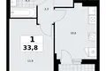 Appartement 1 chambre 34 m² Kommunarka, Russie