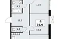 Mieszkanie 4 pokoi 92 m² South-Western Administrative Okrug, Rosja