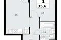 Appartement 1 chambre 36 m² Kommunarka, Russie