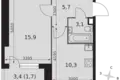 Mieszkanie 1 pokój 37 m² Moskwa, Rosja