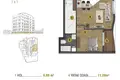 1 bedroom apartment 58 m² Muratpasa, Turkey