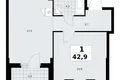 Квартира 1 комната 43 м² район Троицк, Россия