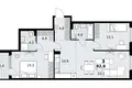 3 room apartment 83 m² Kommunarka, Russia