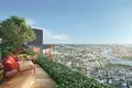 Wohnkomplex Residential complex with panoramic views of the river and the city, next to the metro station, Bangkok, Thailand