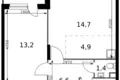 Wohnung 2 zimmer 46 m² Sapronovo, Russland