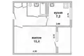Apartamento 1 habitación 32 m² Muchaviecki sielski Saviet, Belarús