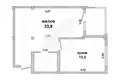 1 room apartment 53 m² Muchaviecki sielski Saviet, Belarus