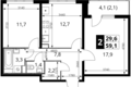 Квартира 2 комнаты 59 м² Юго-Западный административный округ, Россия