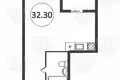 Wohnung 1 Zimmer 32 m² Stadtkreis Sotschi, Russland