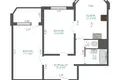 2 room apartment 62 m² in Minsk, Belarus