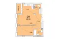 2 room apartment 52 m² Brest, Belarus