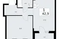 Appartement 1 chambre 43 m² Troïtsk, Russie