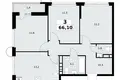 3 room apartment 66 m² Postnikovo, Russia