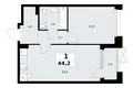 Mieszkanie 1 pokój 44 m² Kommunarka, Rosja