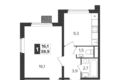 Квартира 1 комната 39 м² Москва, Россия