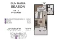 Mieszkanie 2 pokoi 47 m² Mezitli, Turcja