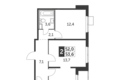 2 room apartment 54 m² Leninsky District, Russia