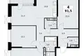 4 room apartment 92 m² poselenie Sosenskoe, Russia