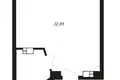 1 room apartment 33 m² Minsk, Belarus