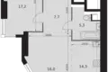 2 room apartment 61 m² Moscow, Russia
