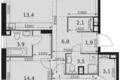3 room apartment 75 m² Moscow, Russia