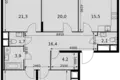 Квартира 4 комнаты 109 м² Развилка, Россия