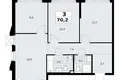 Mieszkanie 3 pokoi 70 m² Troick, Rosja